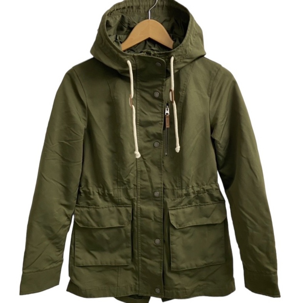Abercrombie & Fitch Utility Jacket Full Zip Hooded Coat Women’s XS Army Green